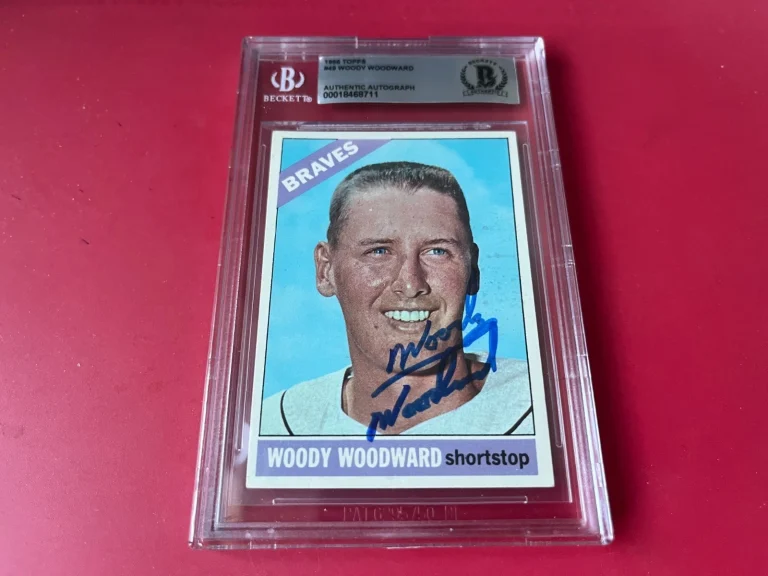 WOODY WOODWARD MLB 1966 TOPPS CARD SIGNED AUTO BECKETT  BAS ENCAPSULATED COLLECTIBLE MEMORABILIA