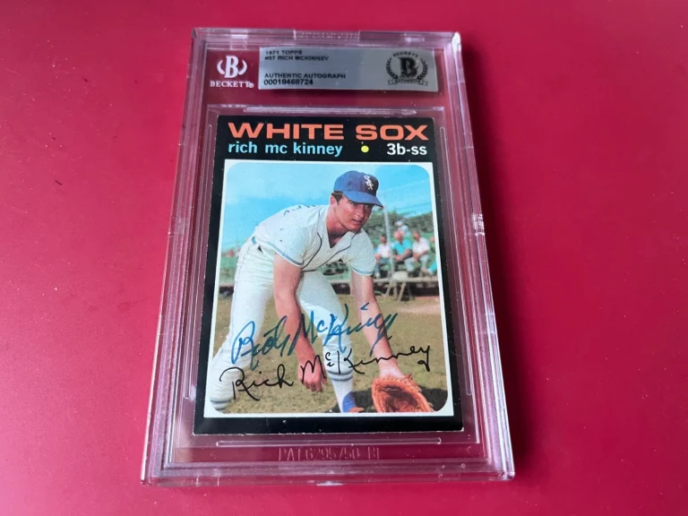 Rich McKinney White Sox 1971 Topps Card Signed Auto Beckett  BAS ENCAPSULATED