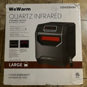 WeWarm 6 Element Quartz Infrared Electric Space Heater w/Remote Black New