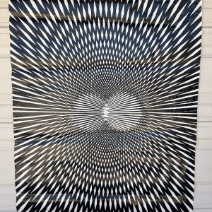 Trippy Psychedelic Vintage B&W 1960's 1970's HUGE 41.5" x 57" Poster #155
