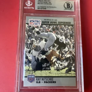 Ray Nitschke Packers HOF 1990 Pro Set Signed Auto Beckett ENCAPSULATED BAS