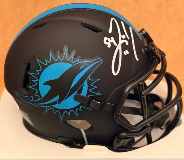 ZACH THOMAS MIAMI DOLPHINS SIGNED ECLIPSE MINI HELMET  JSA AUTH COLLECTIBLE MEMORABILIA