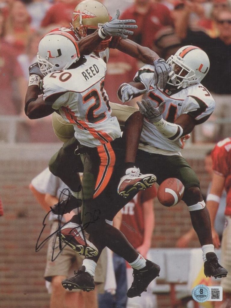ED REED MIAMI HURRICANES SIGNED AUTOGRAPHED MAGAZINE PAGE BECKETT  AUTH