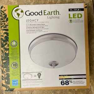 NEW Good Earth Lighting Legacy 11" LED Flush Mount Light – Satin Nickel