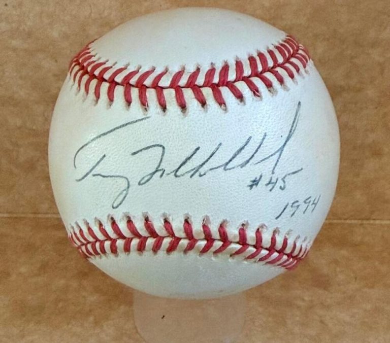 TERRY MULHOLLAND #45 1994 SIGNED AUTOGRAPHED N.L. BASEBALL BECKETT AUTH