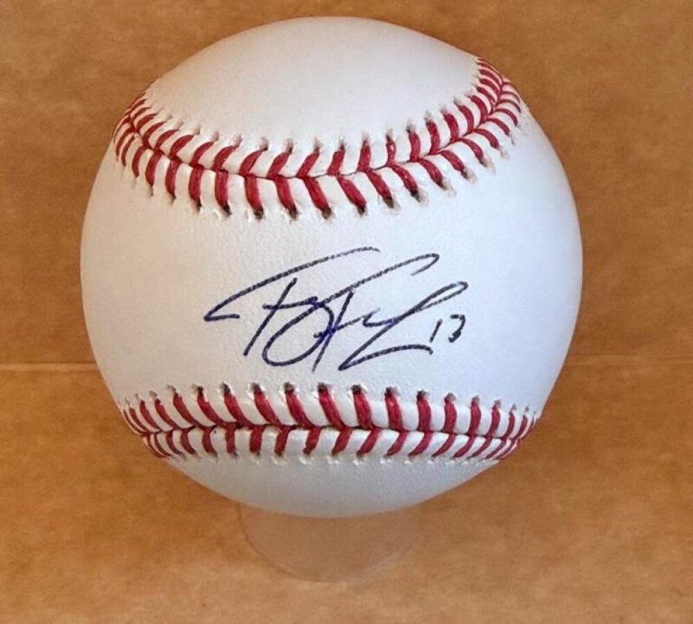 TY FRANCE TWINS/BLUE JAYS SIGNED AUTOGRAPHED M.L. BASEBALL BECKETT AUTH