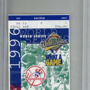 1996 World Series Game 1 Ticket stub Jeter Rivera 1st WS Original PSA 1