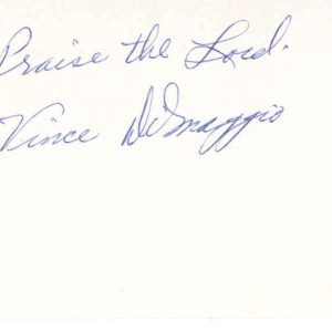 Vince DiMaggio Signed Autographed Index Card JSA