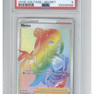 2020 POKEMON SWORD & SHIELD VIVID VOLTAGE SECRET #196 FULL ART/NESSA PSA 9