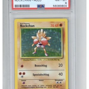 1999 Pokemon German Nockchan Hitmonchan Holo #7 Graded PSA 8 NM-MT MINT