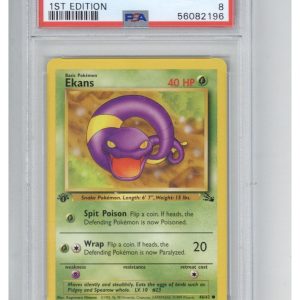 1999 Pokemon Fossil 46 Ekans 1st Edition PSA 8