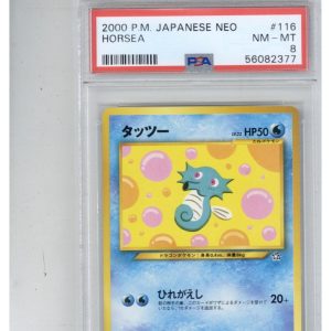 2000 Pokemon Japanese Neo 116 Horsea PSA 8