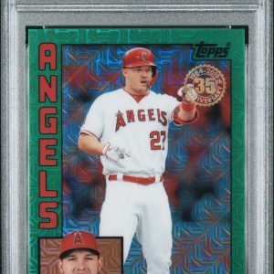 2019 TOPPS SILVER PACK 1984 CHROME PROMO MIKE TROUT GREEN REFRACTOR /99 PSA 9