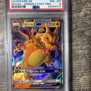 2019 Black Star Promo Hidden Fates Charizard GX PSA 8