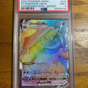 2020 Pokemon: DREDNAW VMAX 075/073 Secret Champion's Path PSA 9