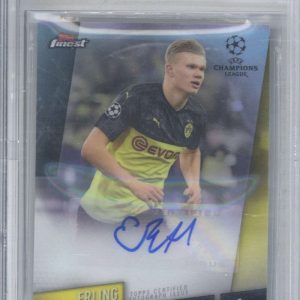 2019-20 Topps Finest UEFA Champions Auto FAEH Erling Haaland Beckett BGS 10 10
