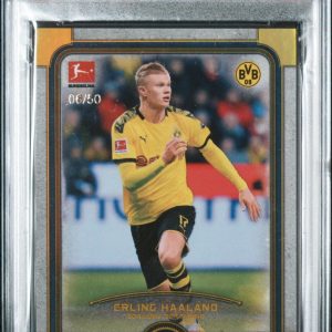 2019 TOPPS MUSEUM COLLECTION BUNDISLIGA ERLING HAALAND GOLD PSA 8