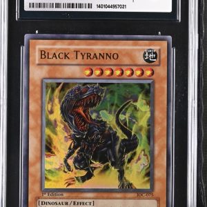 2004 Yugioh Ultra Rare Invasion of Chaos IOC-075 1st Edition Black Tyranno CGC 8
