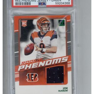 2020 Panini Donruss Rookie Phenoms Jersey Rpjb Joe Burrow Green PSA 9