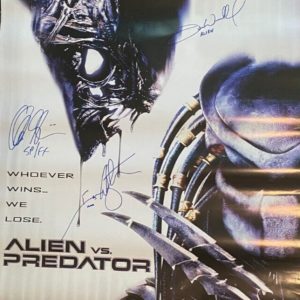Alec Gillis Woodruff Whyte Signed Alien Predator Poster Celebrity Authentics