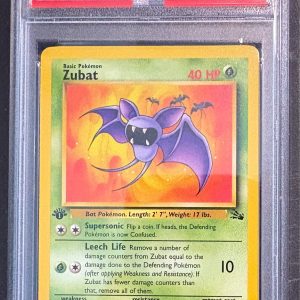 1999 Pokemon Fossil 1st Edition 57 Zubat PSA 8