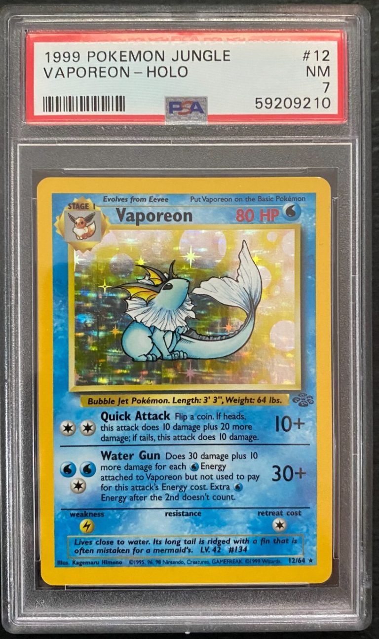 1999 Pokemon Jungle Holo Vaporeon #12 PSA 7 NRMT