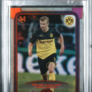 2019 TOPPS MUSEUM COLLECTION UEFA CHAMPIONS LEAGUE ERLING HAALAND RUBY /25 PSA 8