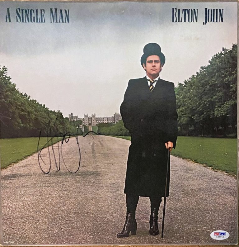 Elton John Signed Single Man Album Record LP PSA PSA/DNA COA