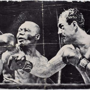 Rocky Marciano Signed 16x20 Photograph vs Walcott JSA LOA