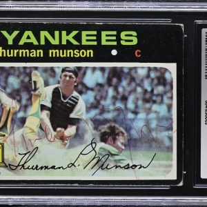 Thurman Munson Signed 1971 Topps #5 All Star Rookie JSA CGC Auto 7