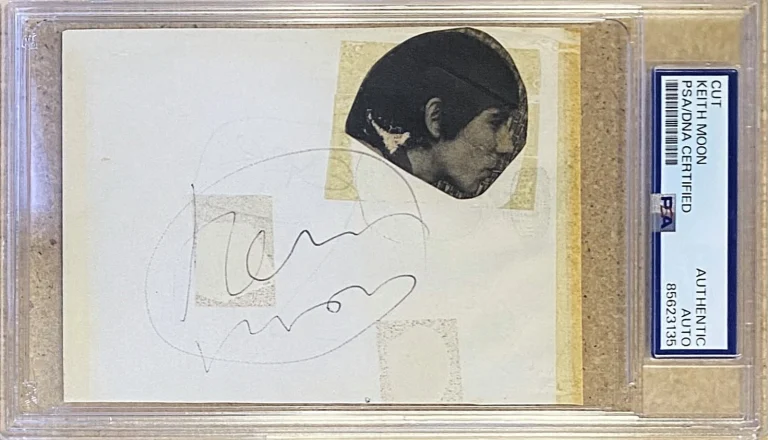 Keith Moon Signed 3x5 Album Page The Who PSA PSA/DNA Encapsulated