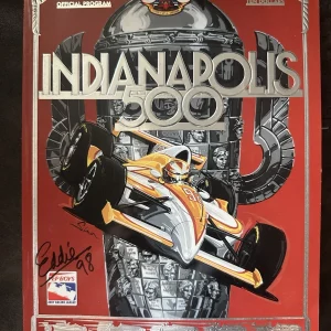 1998 Indy 500 Program Signed By Winner Eddie Cheever Autographed Indianapolis