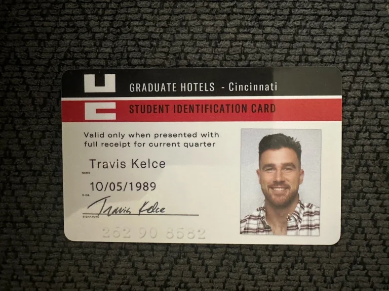 THE GRADUATE HOTEL CINCINNATI OHIO KEY CARD TRAVIS KELCE STUDENT ID BEARCATS COLLECTIBLE MEMORABILIA