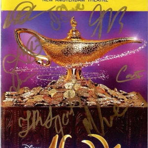 ALADDIN HAND SIGNED NY CITY PLAYBILL+COA          SIGNED ON COVER BY 2025 CAST