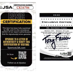 TONY FAUCI HAND SIGNED LEAF EXCLUSIVE EDITION 2020 CARD    DIRECTOR NIAID    JSA