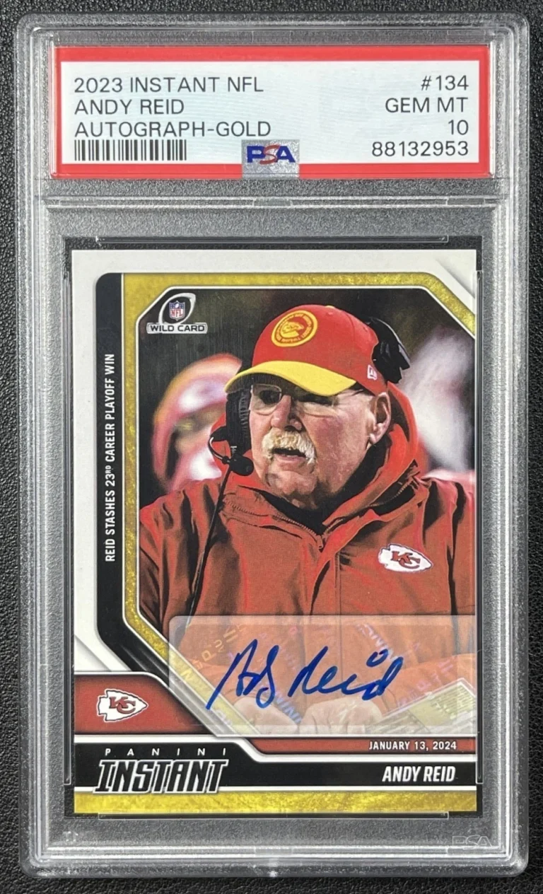 2023 Panini Instant #134 Gold /10 Andy Reid Signed Auto Chiefs PSA 10