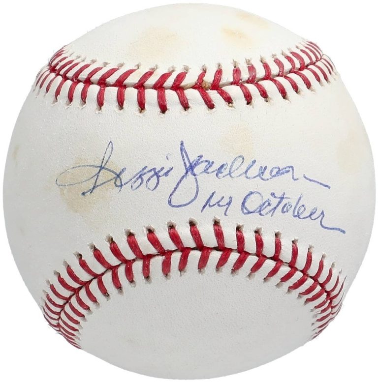Reggie Jackson Signed Mr. October Inscribed OML Baseball MLB Steiner Sports