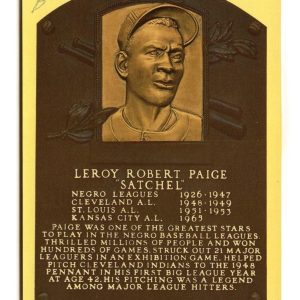 Satchel Paige Signed HOF Plaque Card JSA LOA