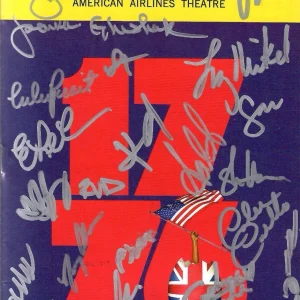 1776 HAND SIGNED NYC PLAYBILL FROM 2022+COA         SIGNED BY CAST IN SILVER