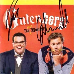 GUTENBERG! THE MUSICAL HAND SIGNED NYC PLAYBILL   ANDREW RANNELS+JOSH GAD    JSA