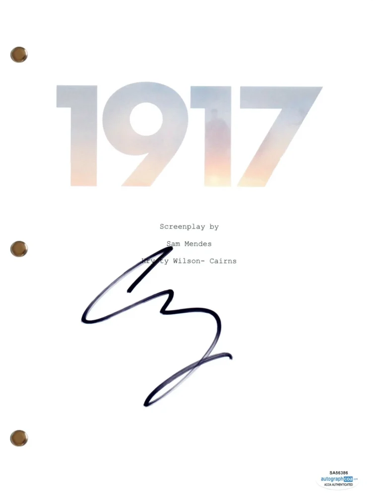 George MacKay Signed Autograph 1917 Movie Script Screenplay 2019 Film ACOA COA