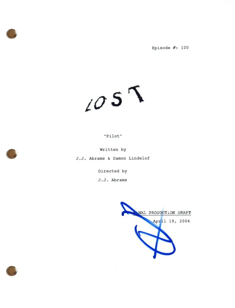 J.J. Abrams Signed Autograph LOST Pilot Episode Script Full Screenplay COA