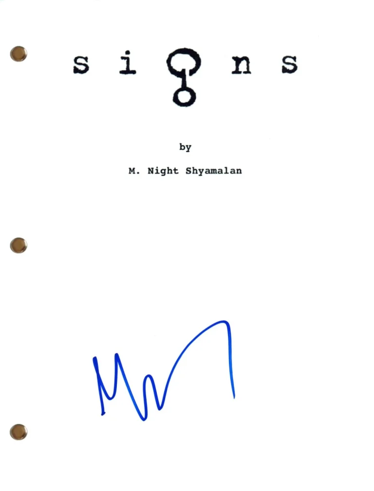 M. Night Shyamalan Signed Autograph SIGNS Movie Script Full Screenplay COA