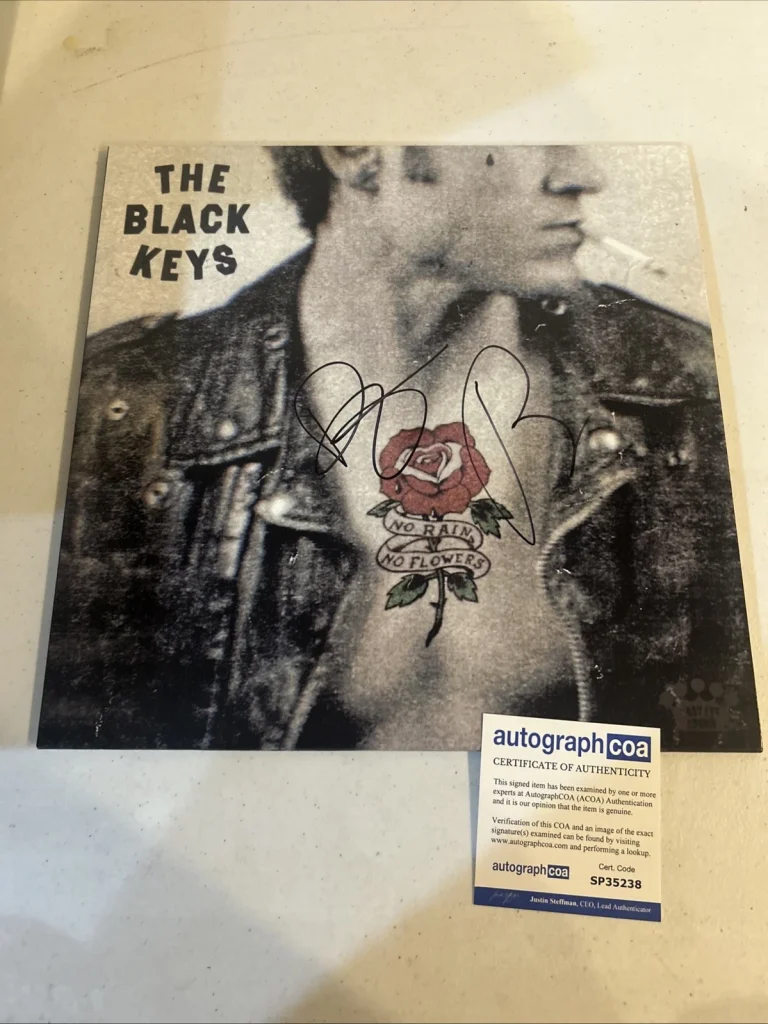 THE BLACK KEYS SIGNED AUTOGRAPH VINYL ACOA NO RAIN NO FLOWERS RECORD LP