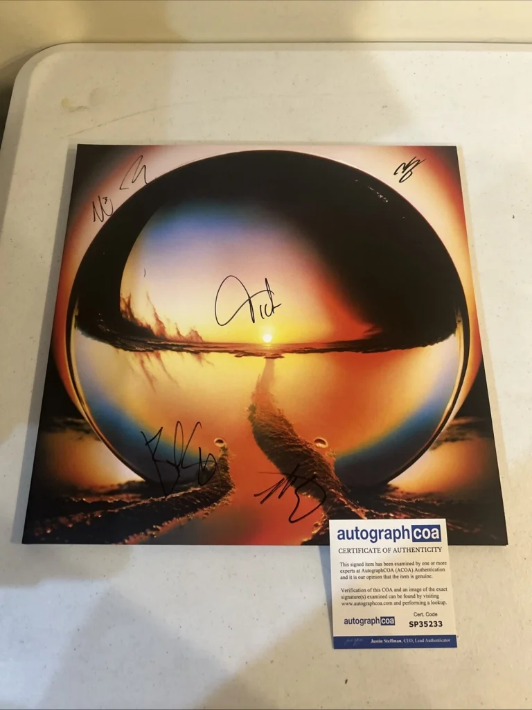 CAGE THE ELEPHANT SIGNED AUTOGRAPH VINYL ALBUM ACOA NEON PILL RECORD LP