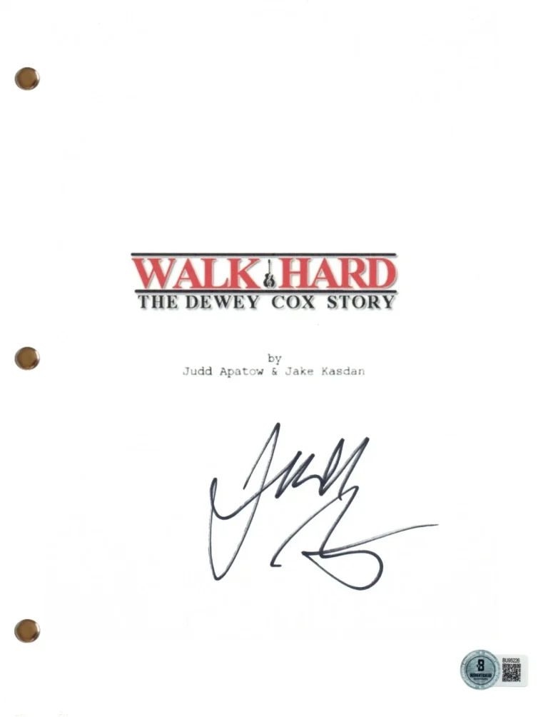 Judd Apatow Signed Autograph Walk Hard The Dewey Cox Story Movie Script BAS COA
