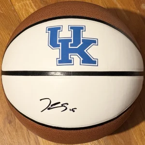 Reed Sheppard Signed Autographed Kentucky Wildcats Logo Basketball PSA/DNA COA