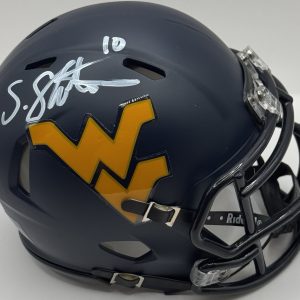 Steve Slaton Signed Autographed West Virginia Mountaineers Mini Helmet PSA/DNA