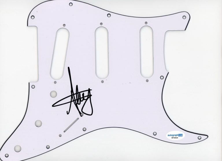 ALEX GASKARTH ALL TIME LOW SIGNED AUTOGRAPH STRAT GUITAR PICKGUARD ACOA