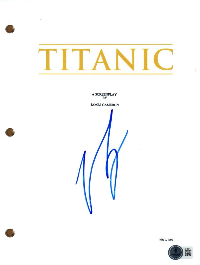 Leonardo DiCaprio Signed Autograph Titanic Movie Script Screenplay Beckett COA